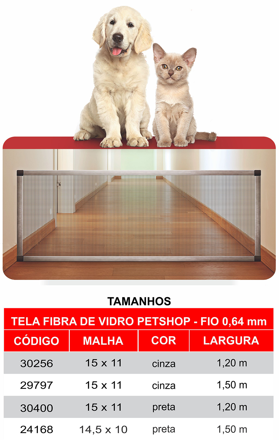 Telas fibra de vidro pet shop